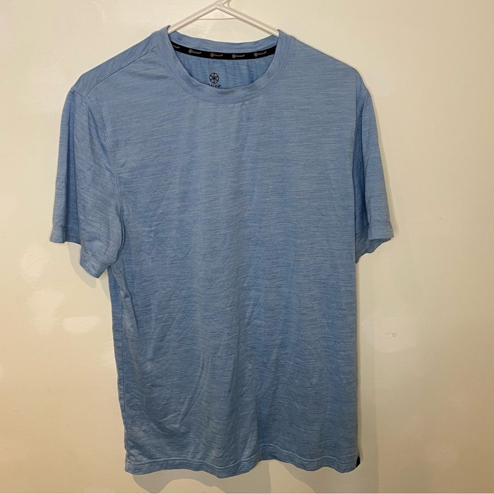 GAIAM Men's Yoga Sky Blue Short Sleeve Tee- Medium